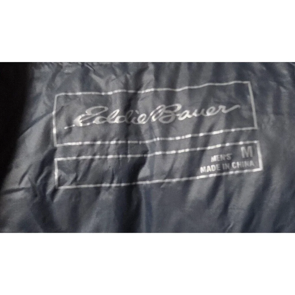 Eddie Bauer Men's CirrusLite Down Hooded Jacket Size M Blue EB650 Puffer Tear